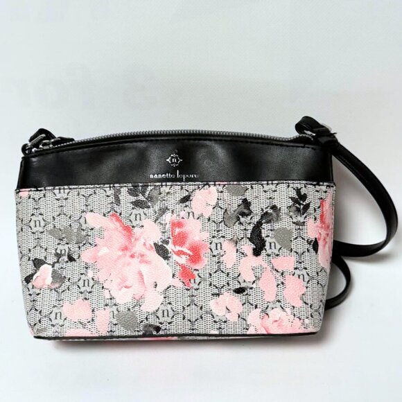Nanette Lepore Risley Logo Crossbody Bag – Pink Floral – New Without Tags - Picture 1 of 7